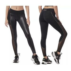 Zumba Women's Black Leggings with Mesh Panels